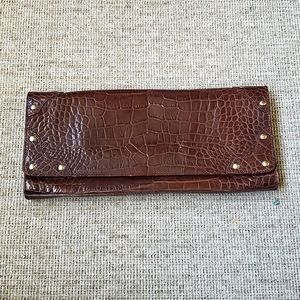 Claudia Firenze Crocodile Embossed Leather Clutch